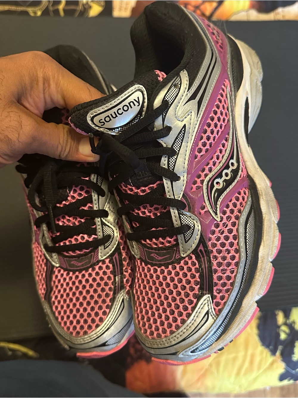 Saucony Pink and Black Women's Athletic Running Shoes